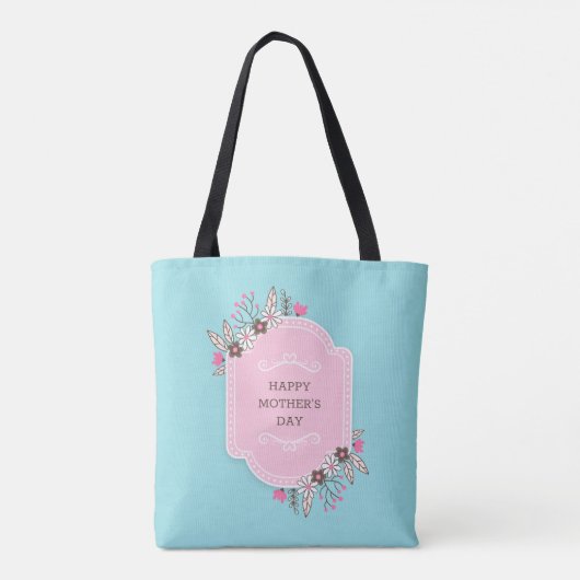 Elegant Floral Happy Moederdag | CANVAS TAS (Achterkant)