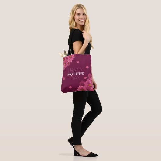Elegant Floral Happy Moederdag | CANVAS TAS (Op model)