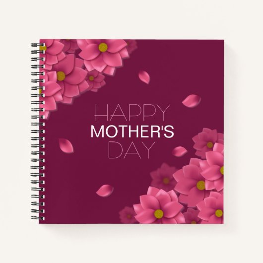 Elegant Floral Happy Moederdag | NOTITIEBOEK (Voorkant)