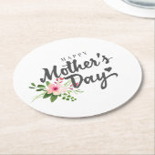 Elegant Floral Happy Moederdag | Onderzetter (Gebogen)