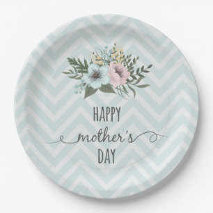 Elegant Floral Happy Moederdag Papieren Bord
