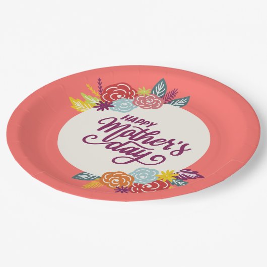 Elegant Floral Happy Moederdag | Papieren Bord (Gekanteld)