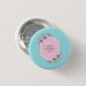 Elegant Floral Happy Moederdag | Pin-Button Ronde Button 3,2 Cm (Voorkant /achterkant)