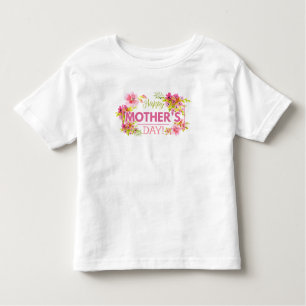Elegant Floral Happy Moederdag   Ruffle T-shirt