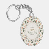 Elegant Floral Happy Moederdag Sleutelhanger (Voorkant Links)