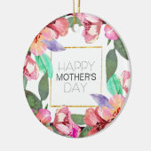 Elegant Floral Happy Moederdag | Versiering Keramisch Ornament (Links)