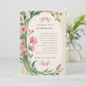 Elegant Floral Hartelijk dank Kaart (Staand voorkant)