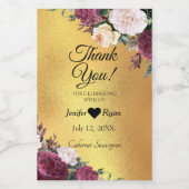 Elegant floral Hartelijk dank voor het etiket van (Enkel label)