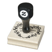 Elegant Floral Heart Bruiloft Retouradres Rubberstempel (Stempel)