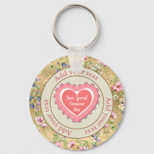 Elegant Floral Heart Lijst: voor elke gelegenheid Sleutelhanger