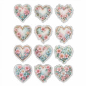 Elegant Floral Heart Sheet of Stickers (Devant)