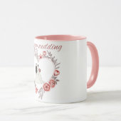 Elegant Floral Heart Wedding Couple Mug (Devant droit)