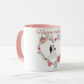 Elegant Floral Heart Wedding Couple Mug (Devant gauche)