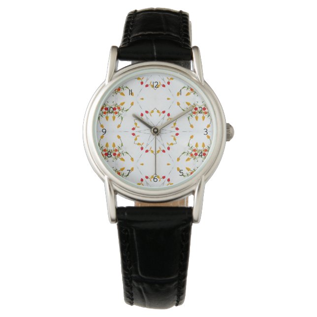 Elegant  Floral Horloge (Voorkant)