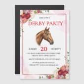 Elegant Floral Horse Derby Party Invitation  (Devant / Derrière)