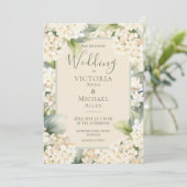 Elegant Floral Hydrangea Wedding Kaart (Staand voorkant)