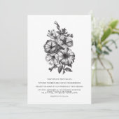 Elegant Floral Illustrated Wedding Kaart (Staand voorkant)