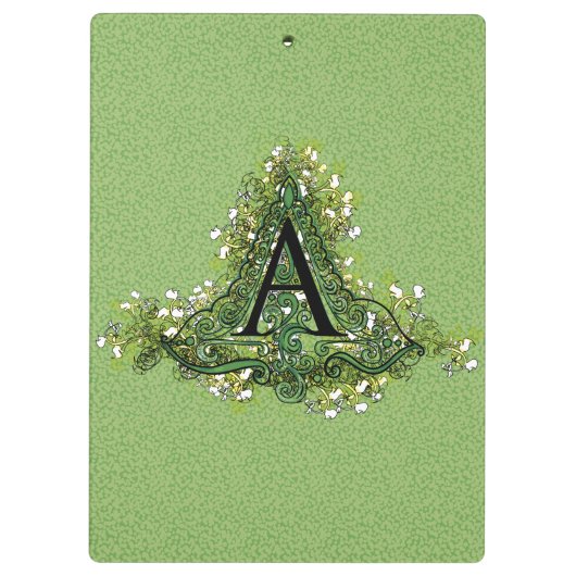 Elegant  Floral initiaal A monogram Klembord (Achterkant)