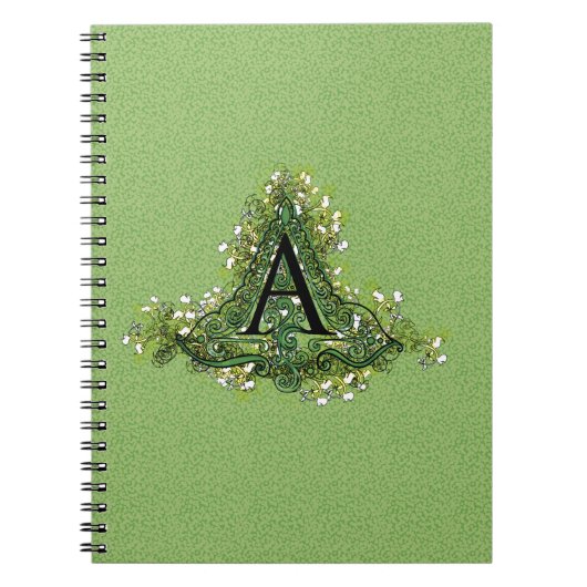 Elegant Floral initiaal A monogram Notitieboek (Voorkant)