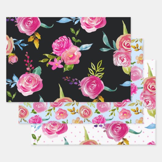 Elegant Floral Inpakpapier Vel (Set)