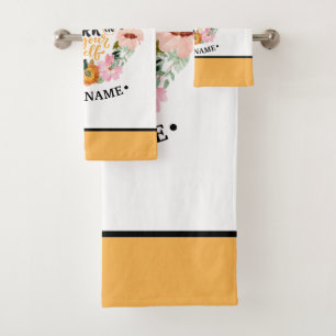 Elegant Floral Inspiration Motivation Quote Bad Handdoek