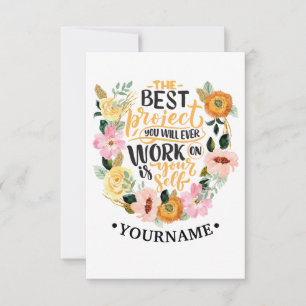 Elegant Floral Inspiration Motivation Quote Bedankkaart