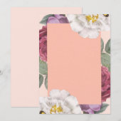 Elegant floral invitation kaart (Voorkant / Achterkant)