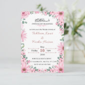 Elegant Floral Islamic Nikkah Wedding Invitation  (Debout devant)