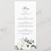 Élégant floral ivoire fleuri Mariage Menu (Devant)