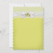 Élégant Floral Jaune Douche à ruban Invitation (Dos)