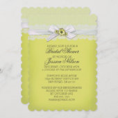 Élégant Floral Jaune Douche à ruban Invitation (Devant / Derrière)
