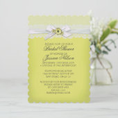 Élégant Floral Jaune Douche à ruban Invitation (Debout devant)