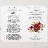 Elegant Floral katholiek programma voor massaweduw (Voorkant / Achterkant)
