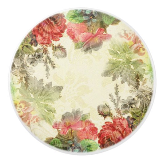 Elegant  Floral Keramische Knop (Voorkant)