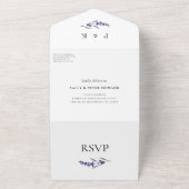 Elegant floral lavender bruiloft all in one uitnodiging (Buitenkant)