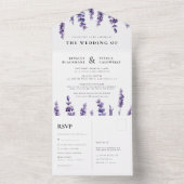 Elegant floral lavender bruiloft all in one uitnodiging (Binnen)