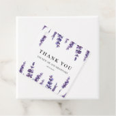 Elegant floral lavender bruiloft bedankjes labels (In situ)