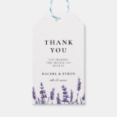 Elegant floral lavender bruiloft cadeaulabel (Voorkant)
