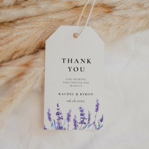 Elegant floral lavender bruiloft cadeaulabel