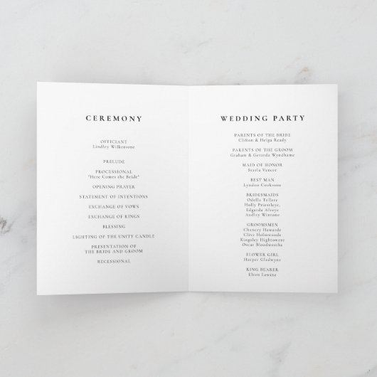 Elegant floral lavender bruiloft vouwprogramma programma (Binnen)