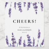 Elegant floral lavender bruiloft wijn etiket (Enkel label)