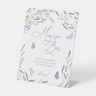 Elegant Floral Lavender Mimosa Bar Reclamebord Met Voetstuk
