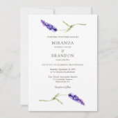 Elegant Floral Lavender Wedding Invitation Kaart (Voorkant)