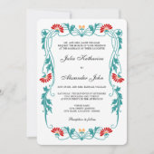 Elegant Floral Leaf and Swirls Invitation Kaart (Voorkant)