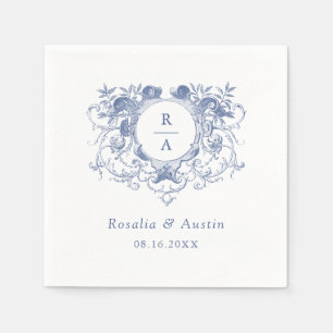  Elegant Floral Leafy Crest Trouwservetten Servet