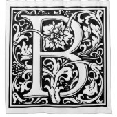 Elegant  Floral Letter B Monogram Douchegordijn (Voorkant)