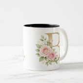 Elegant Floral Letter B Monogram Mug  Personalize (Devant droit)
