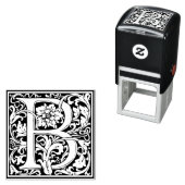 Elegant Floral Letter B Monogram Zelfinktende Stempel (In situ)
