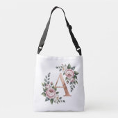 Elegant Floral Letter Monogram Tote Bag (Achterkant)