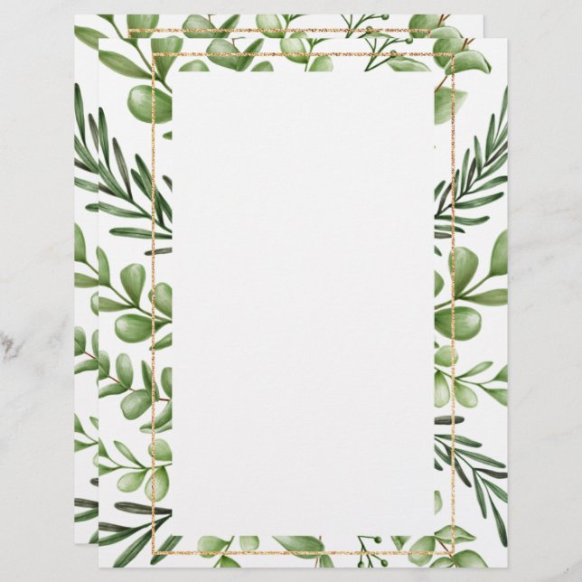 Elegant Floral Letterhead Briefhoofd (Voorkant / Achterkant)